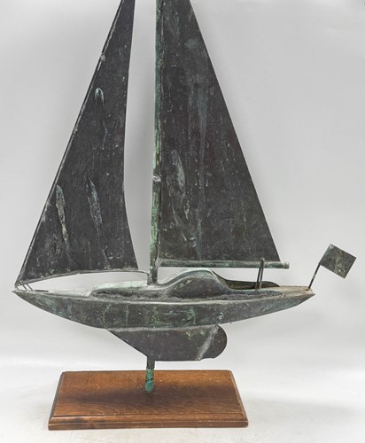 Lot 671 - A full bodied sailing boat weathervane, mid-20th century
