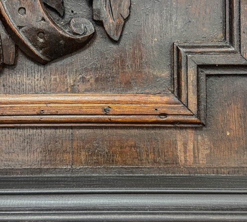 Lot 401 - A pair of carved oak panels depicting fruit, 19th century