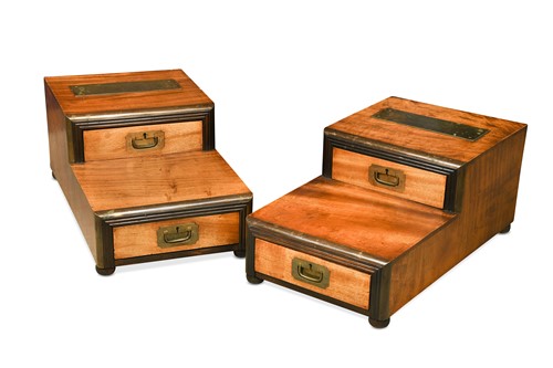 Lot 595 - A pair of satinwood and rosewood desk top drawers, possibly Anglo-Indian, 19th century