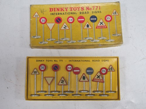 Lot 304 - A Dinky Toys 771 International road signs,...