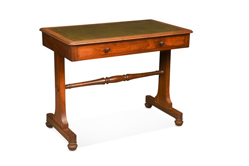 Lot 720 - A mahogany writing table with leather top, 19th century
