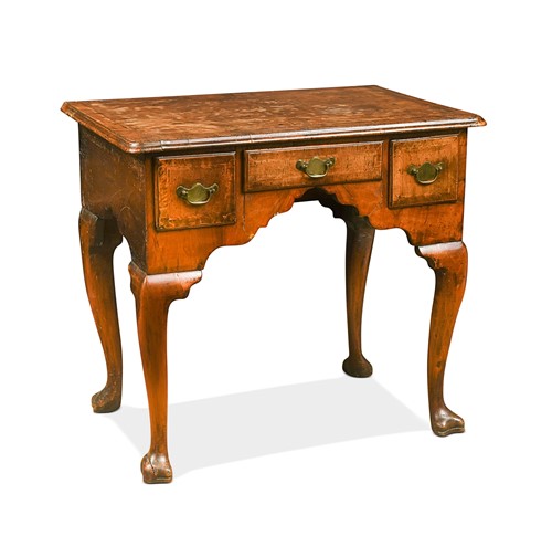 Lot 264 - A walnut lowboy with pine sides, 18th century