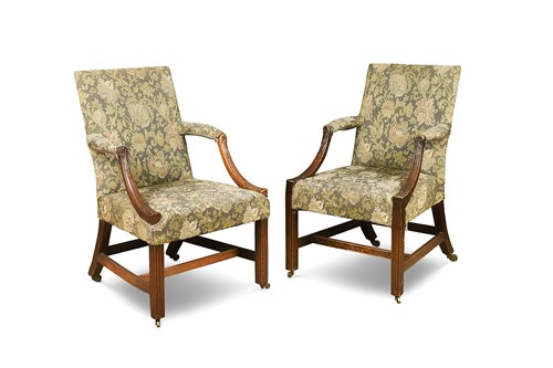 Lot 565 - A mahogany Gainsborough armchair, 18th century