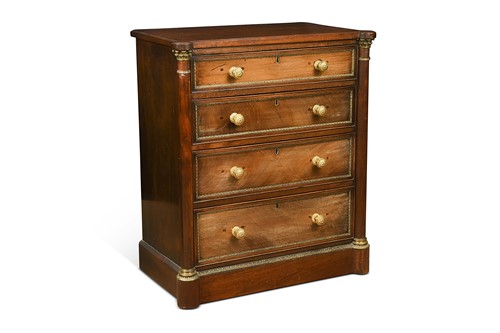 Lot 722 - An Empire mahogany and brass bound chest