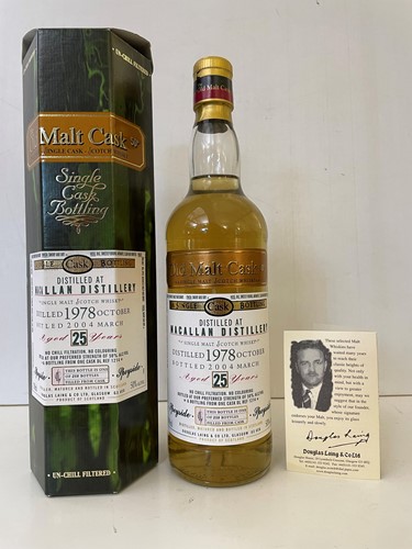 Lot 93 - Macallan 1978 Old Malt Cask Single Malt Scotch Whisky, 25 years old
