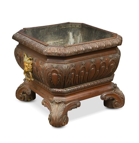 Lot 503 - A carved mahogany wine cooler on stand, 18th century
