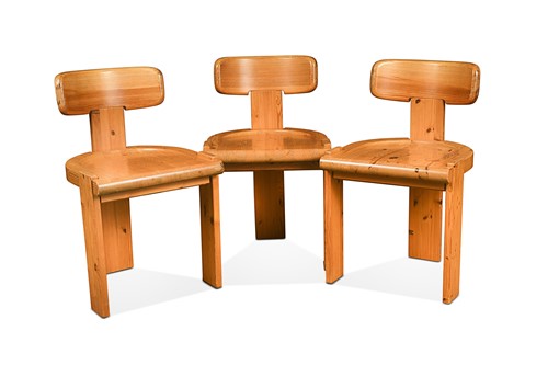 Lot 265 - After Antti Nurmesniemi (1927–2003), a set of three pine chairs