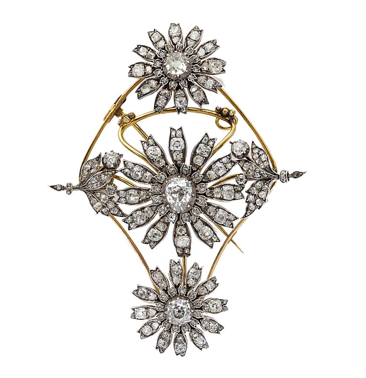 Lot 155 - A Victorian diamond set metamorphic brooch