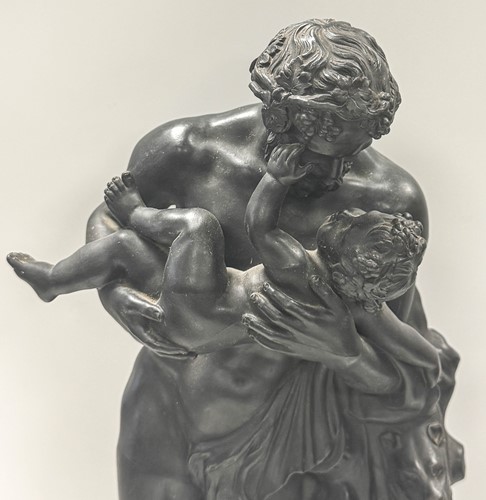 Lot 713 - A Wedgwood black basalt figure of the Faun and Bacchus, 19th century
