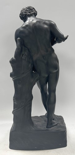 Lot 713 - A Wedgwood black basalt figure of the Faun and Bacchus, 19th century