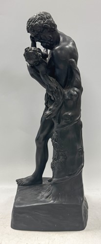 Lot 713 - A Wedgwood black basalt figure of the Faun and Bacchus, 19th century