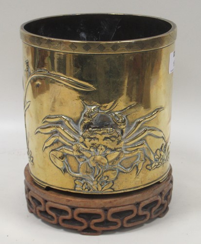 Lot 163 - A Japanese early 20th century brass jardiniere,...