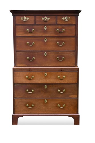Lot 637 - A George III mahogany chest on chest