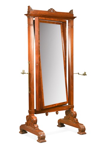 Lot 621 - A good quality Victorian mahogany cheval mirror