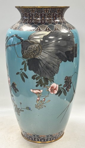 Lot 84 - A pair of Japanese large cloisonné vases, late Meiji Period, circa 1890