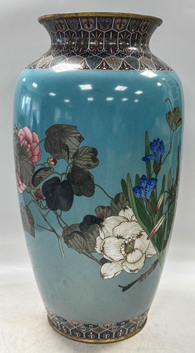 Lot 84 - A pair of Japanese large cloisonné vases, late Meiji Period, circa 1890