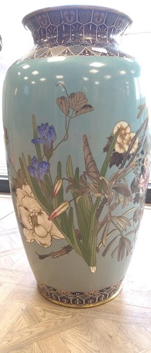 Lot 84 - A pair of Japanese large cloisonné vases, late Meiji Period, circa 1890