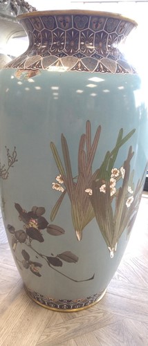 Lot 84 - A pair of Japanese large cloisonné vases, late Meiji Period, circa 1890