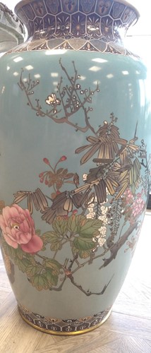 Lot 84 - A pair of Japanese large cloisonné vases, late Meiji Period, circa 1890