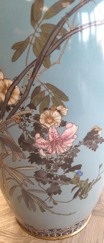 Lot 84 - A pair of Japanese large cloisonné vases, late Meiji Period, circa 1890
