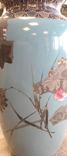 Lot 84 - A pair of Japanese large cloisonné vases, late Meiji Period, circa 1890
