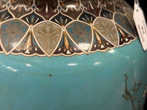 Lot 84 - A pair of Japanese large cloisonné vases, late Meiji Period, circa 1890