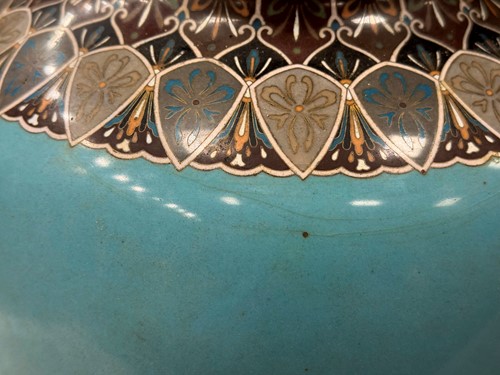 Lot 84 - A pair of Japanese large cloisonné vases, late Meiji Period, circa 1890