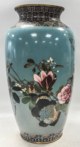 Lot 84 - A pair of Japanese large cloisonné vases, late Meiji Period, circa 1890