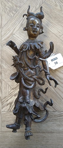 Lot 56 - A Chinese gilt bronze female deity, late Ming Dynasty (1368-1644)