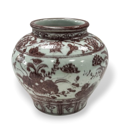 Lot 52 - A Chinese red and white vase in Yuan style