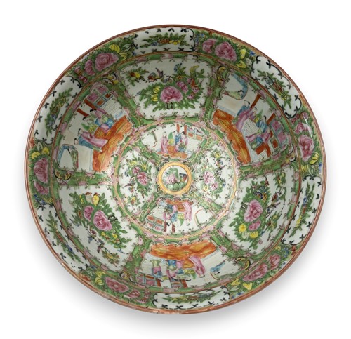 Lot 38 - A Cantonese porcelain punch bowl, early 20th century