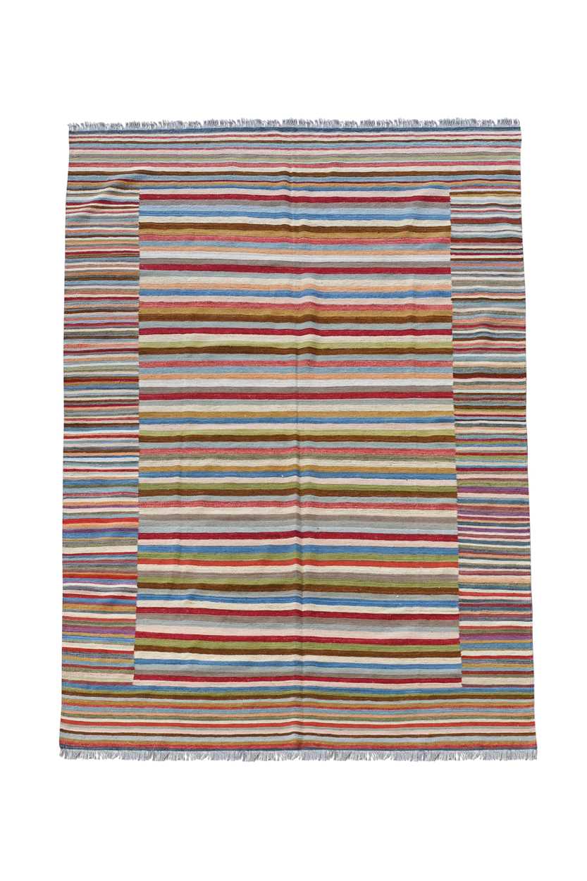 Lot 519 - A Paul Smith inspired flat weave kilim, of recent manufacture
