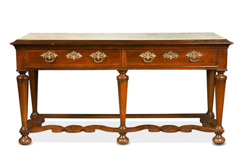 Lot 398 - A marble topped walnut console table, 19th century