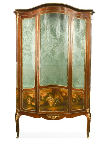 Lot 491 - A French kingwood and painted vitrine, circa 1900