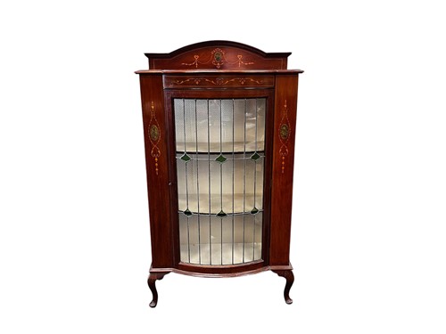 Lot 720 - An Edwardian marquetry display cabinet in the...