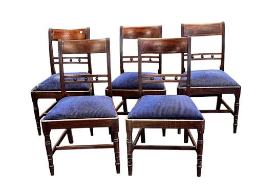 Lot 678 - A Regency set of five mahogany ball back...