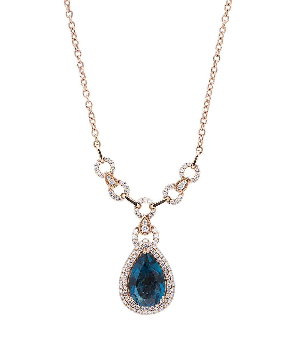 Lot 25 - A topaz and diamond set necklace