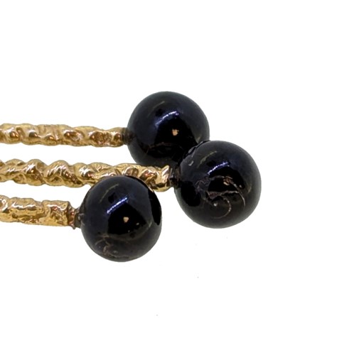 Lot 22 - A pair of black coral ear pendants