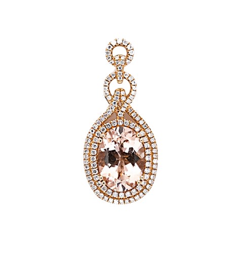 Lot 76 - A modern morganite and diamond pendant