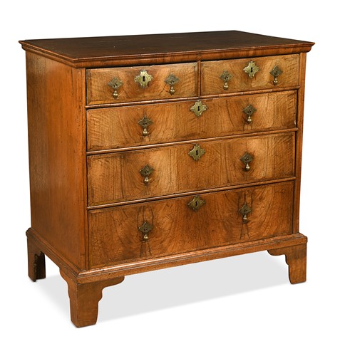 Lot 450 - An oak and walnut chest, 18th century