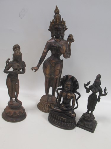 Lot 25 - A group of four Indian bronze and other metal...