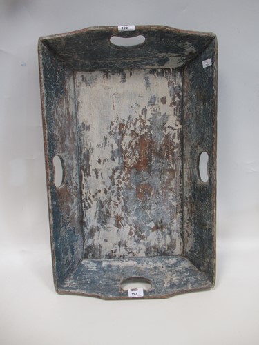 Lot 192 - A 20th century painted wooden tray in...