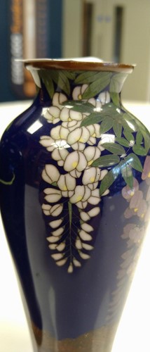 Lot 29 - A pair of Japanese cloisonne vases, floral...