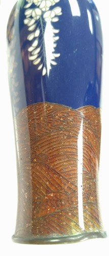 Lot 29 - A pair of Japanese cloisonne vases, floral...