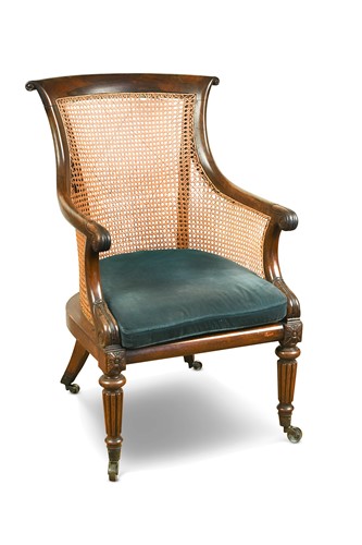 Lot 533 - A William IV faux rosewood bergère armchair