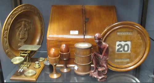 Lot 162 - A mahogany stationery box, together with a...