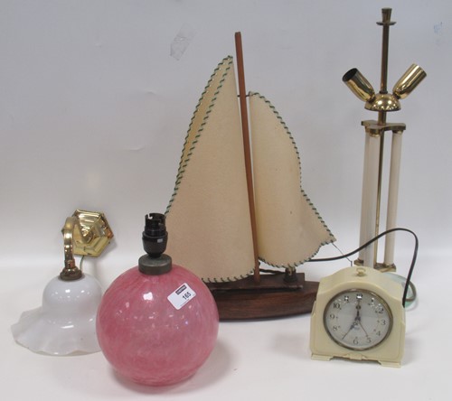 Lot 165 - A decorative 1930s wooden model sailing boat,...