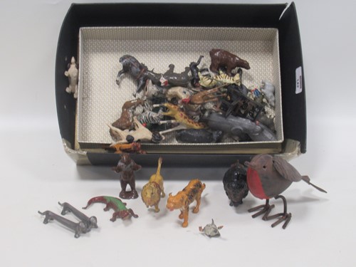 Lot 142 - A collection of painted lead and other farm...