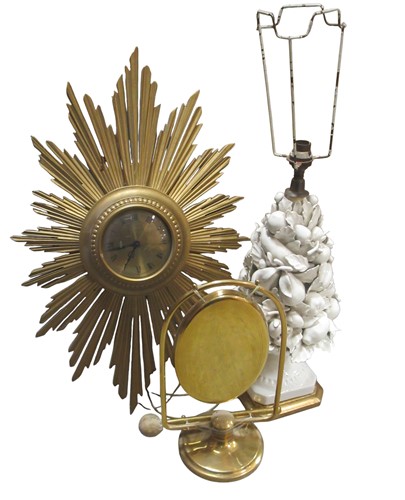 Lot 201 - Group decorative objects including sunburst...
