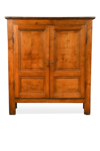 Lot 377 - A French provincial fruitwood cupboard, 19th century
